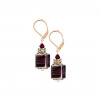 Burgundy Cube earrings with unique Lampglas pearls