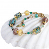 Fabulous Block bracelet with 24K gold in Lampglas pearls