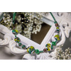 Green Lizard necklace with sterling silver in Lampglas pearls