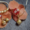 Toffee Treasure necklace with 24K gold in Lampglas pearl
