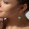 Shamrock Luxe earrings with 24K gold in Lampglas pearls