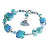 Turquoise Delight bracelet with sterling silver in Lampglas pearls