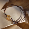 Honey Heart bracelet with 24K gold in Lampaglas pearl