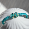Bracelet Double Turquoise Emotion with 24K gold in Lampglas pearl