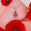 Royal Poppy necklace with 24K gold in Lampglas pearl