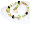 Elegant Green Alchemy bracelet with 24K gold in Lampglas pearls