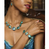 Emerald Princess necklace with 24K gold and sterling silver in Lampglas pearls
