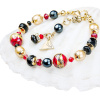 Red Desire bracelet with 24K gold in Lampglas pearls