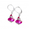 Rhodium-plated earrings Magenta Dream with sterling silver in Lampglas pearls