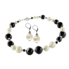 Breathtaking set of luxury necklace and earrings Ultimate Beauty with Lampglas pearl
