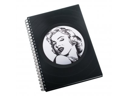 Zápisník z vinylových desek A5 - bez linek - Marilyn Monroe