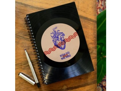 Zápisník z vinylových desek A5 - bez linek - Family Roots