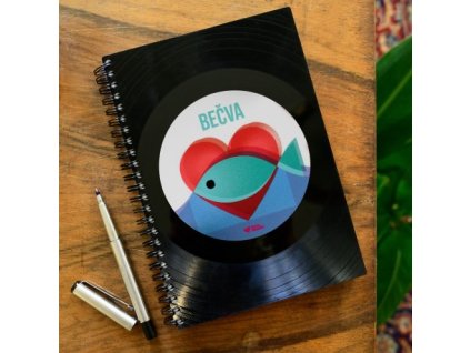Zápisník z vinylových desek A5 - bez linek - Family Roots