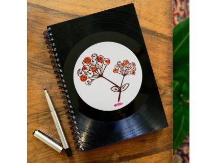 Zápisník z vinylových desek A5 - bez linek - Family Roots