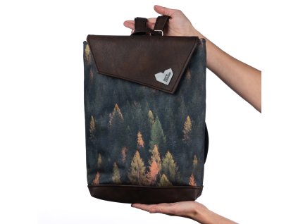 KUK 9732 hnědý městský batoh zen les