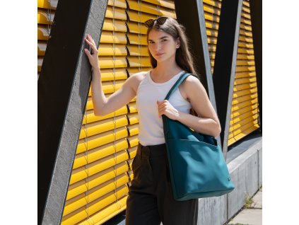 KUK 6256 petrolejová shopper nákupní kabelka cvc