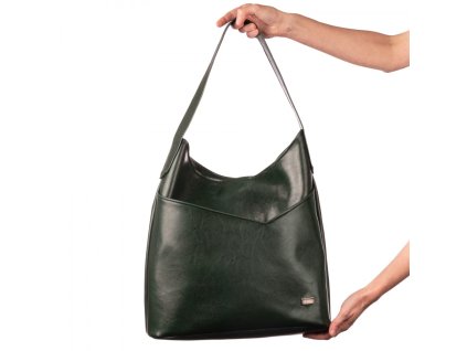 Dámská kabelka City Shopper - zelená lesklá (Barva Zelená)