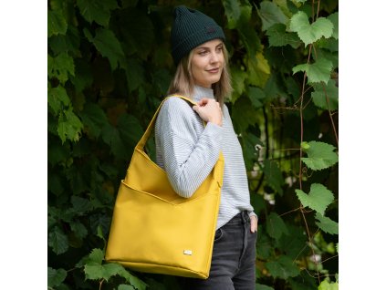 KUK 8782 anet velká nákupní kabelka shopper žlutá cvc
