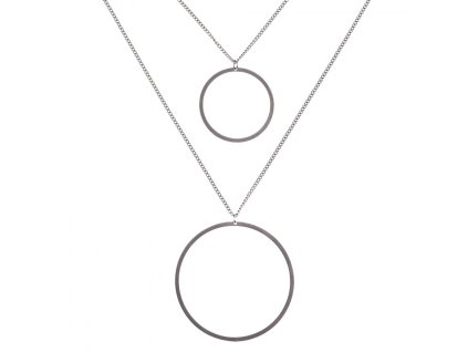 minimalisticky ocelovy nahrdelnik dvojity kruh