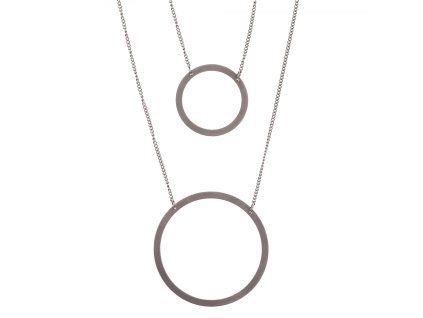 minimalisticky ocelovy nahrdelnik dvojity kruh 02
