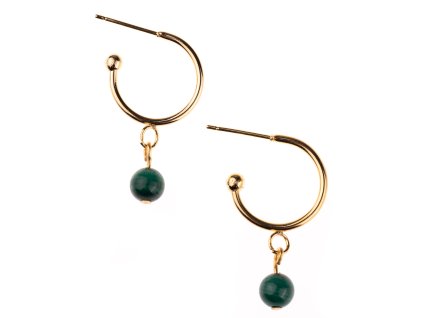 KUK 2752 zlaté piercing náušnice s malachitem