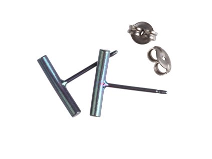 KUK 4105 náušnice titanové modrozelenostříbrné