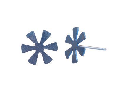 KUK 4141 titanová náušnice flower modrá