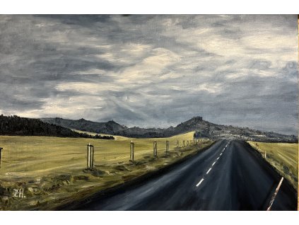 Cestou na Hostýn, olej na plátně 90x60 cm