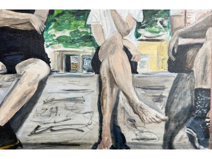 Nohy na Moraváku, olej na plátně 45x30 cm