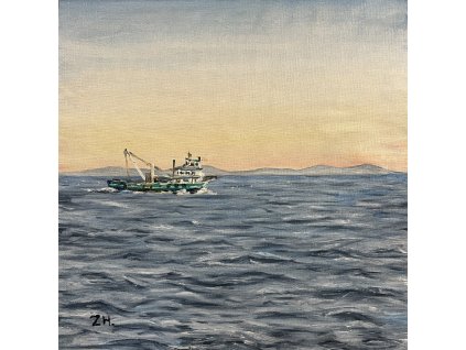 Marmarské moře, olej na plátně 50 x50 cm