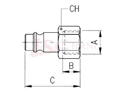 1/4" zásuvka s vnítřním závitem, profil EU DN 7,5
