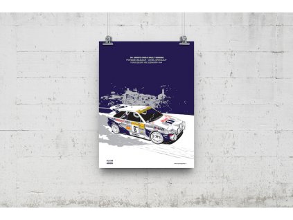 Poster Lusso Legends Ford Escort RS Cosworth Delacour Rally Monte Carlo 1994 Winner