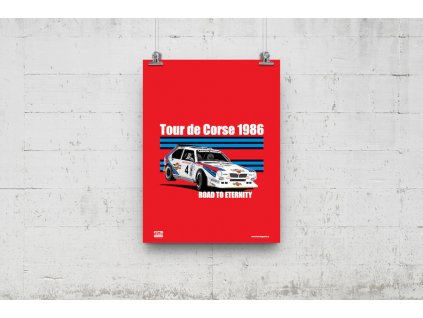Poster Lusso Legends Lancia Delta Tour De Corse 1986