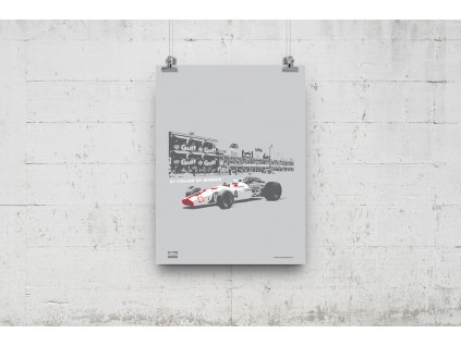 Poster Lusso Legends Monza 1967 Winner Surtees Honda