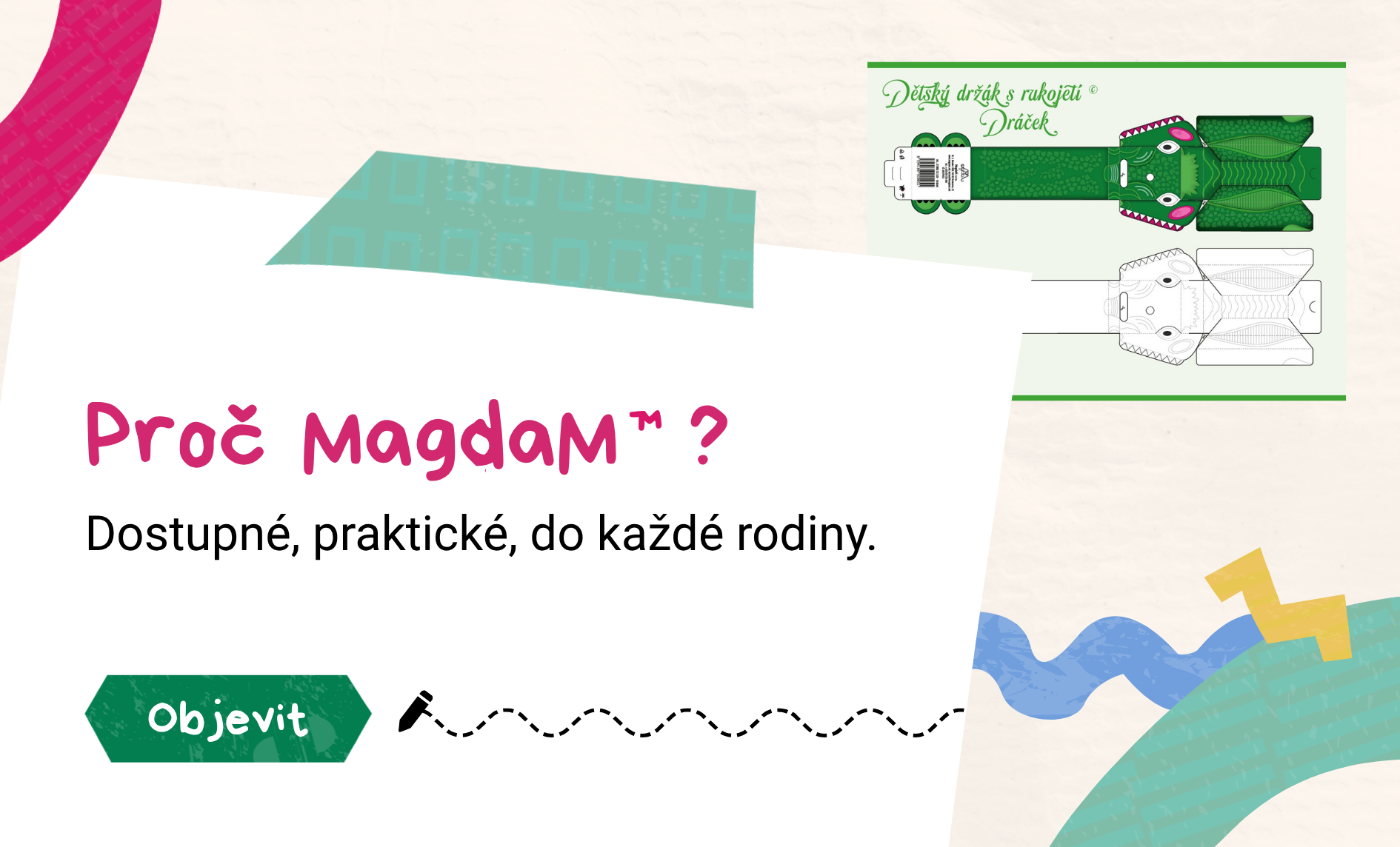 Proč MagdaM? Praktické pomůcky pro každého – Držáky s rukojetí MagdaM usnadňují úchop, rozvíjí motoriku a jsou dostupné pro všechny – děti, seniory i osoby se specifickými potřebami.