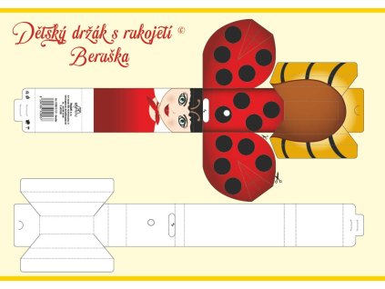 Beruska MagdaM – barevna vystrihovanka drzaku s rukojeti