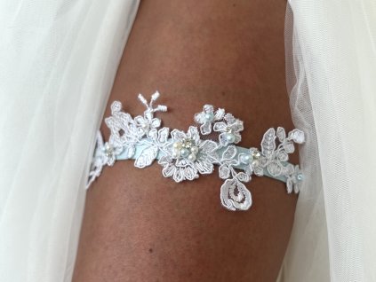 svatební podvazek only blue