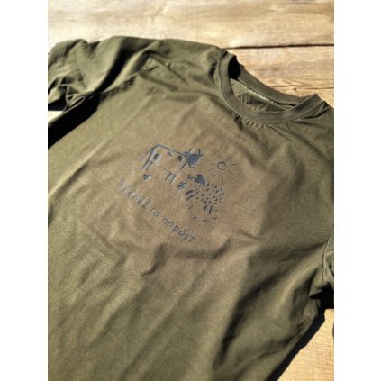 Tričko  BĚÉÉŽ SA NAPÁST Masozluky khaki