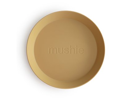 Mushie okruhly tanier 2 ks mustard