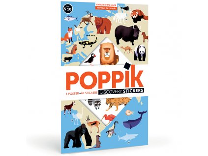 Jeu educatif Poppik Puzzle Stickers Autocollants affiche animaux 1 copie