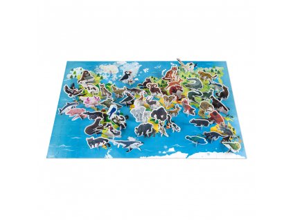 J02676 Janod vzdelavacie puzzle ohrozene zvieratka 200 ks 01