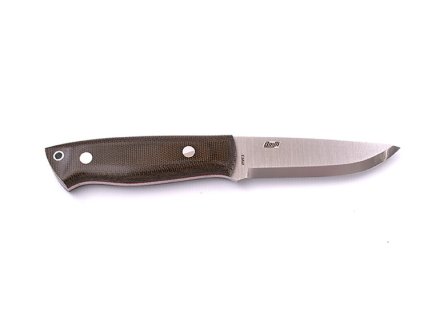 Messer Brisa Trapper 95 N690 Scandi / Green Micarta / Sheath Bushcraft 95