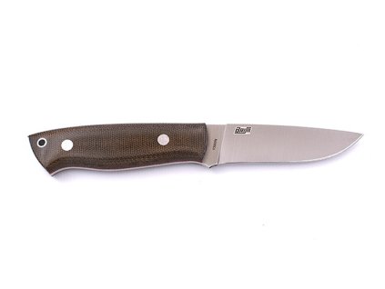 Messer Brisa Trapper 95 N690 Flat / Green Micarta / Sheath Bushcraft 95