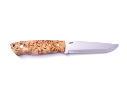 Messer Brisa Trapper 115 Elmax Scandi / Stabilized Curly Birch / Sheath Bushcraft 115