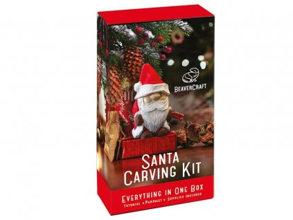 BeaverCraft DIY06 – Santa Carving Kit – Komplettes Starter-Schnitzset für Anfänger, Erwachsene, Jugendliche und Kinder