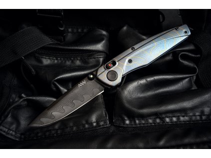 Messer ANV A100 BB - Elmax Core DLC, MOKU-TI 3D Grey/Blue/Orange
