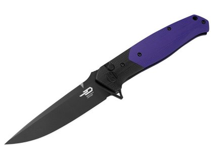 Messer Bestech Swordfish Button Lock Black & Purple BG62C