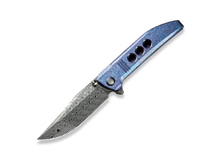 Messer We Knife Ezinta WE22041-DS1 Blue/Purple Titanium Damascus