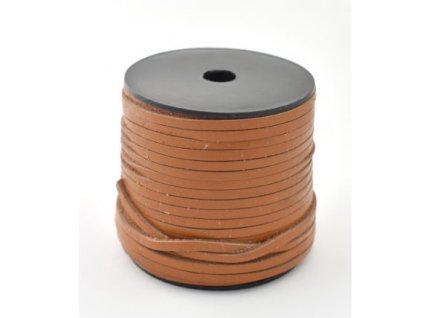 Lederband flach hellbraun 3 mm