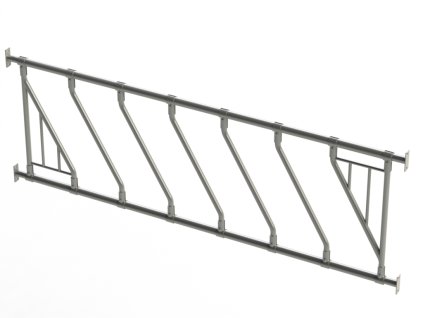 Žlabová zábrana diagonální - stavitelná - bez povrchové úpravy (Rozměr 3m-5 hlav)